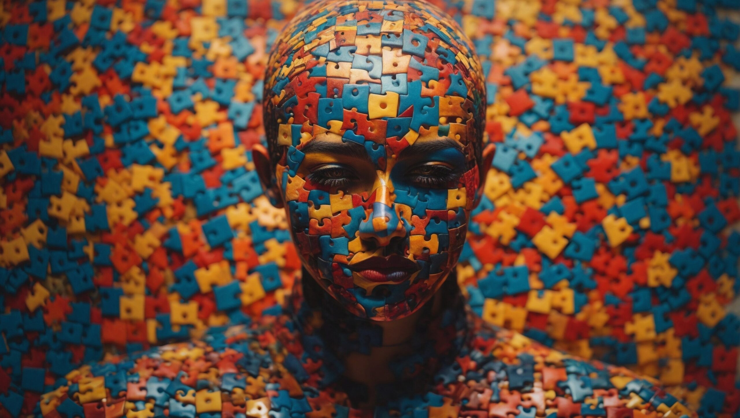 image of a human form made up of a mosaic